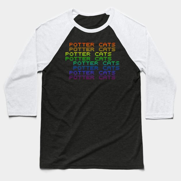 Potter cats rainbow Baseball T-Shirt by Dexter